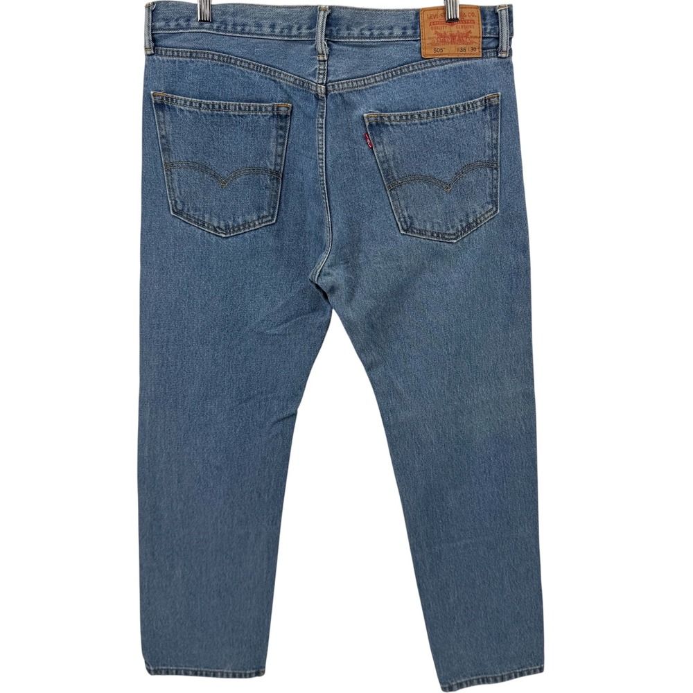 Levi's 505 Regular Fit Jeans Mens 36x30 Blue Straight Leg Denim‎